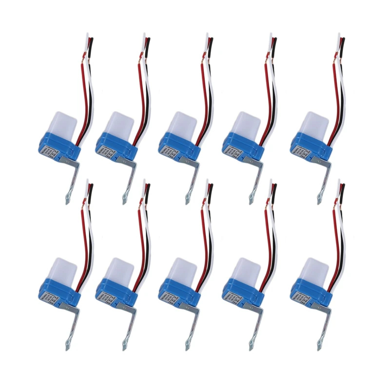 

BEAU-10Pcs Auto On Off Photocell Street Light Photoswitch Sensor Switch AC/DC 12V 10A