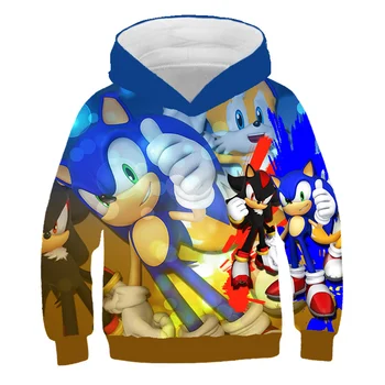 Kids Hoodie Supersonic Sweatshirt Long Sleeve Children Cloth Boys Girl 3D Printed Cartoon Sonic Cool