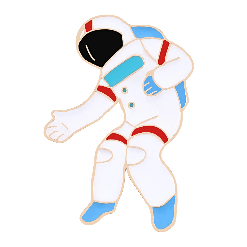 Astronaut Космические путешествия космонавты и ракеты эмалированная булавка космический корабль КИТ нагрудные булавки для женщин мужчин космическая Вселенная значок брошь бижутерия - Окраска металла: Astronaut