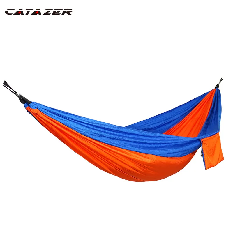 

Nylon Double Person Hammock Adult Camping Outdoor Backpacking Travel Survival Garden Swing Hunting Sleeping Bed Portable Hammock