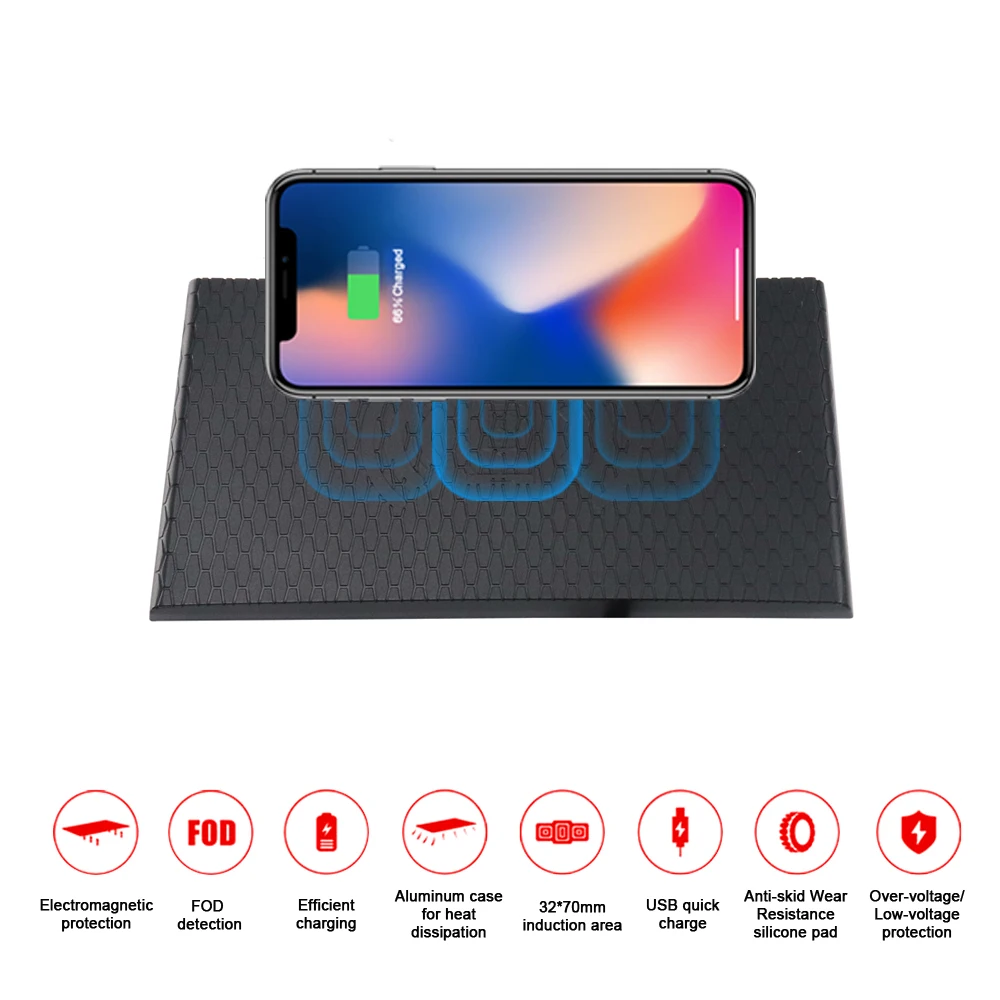 

Aotsr QI Wireless Car Charger For Jaguar XE/XF/XFL/FPACE 2017 Intelligent Infrared Fast Wireless Sensitive Charging Phone Holder
