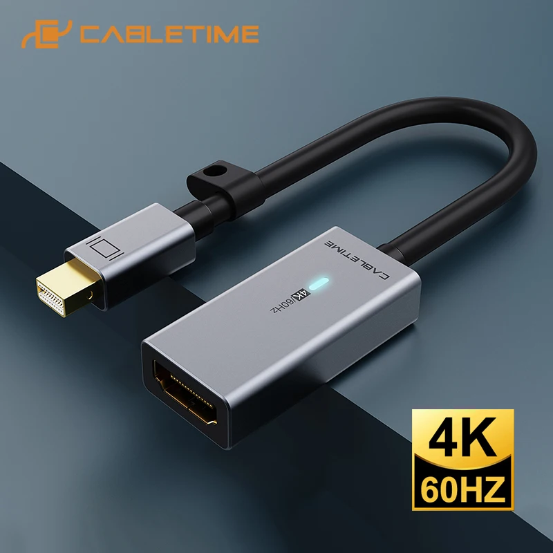 

CABLETIME Mini Displayport to HDMI Adapter Sync Data 4K 60HZ Mini Dp Converter for Macbook Lenovo Acer C315