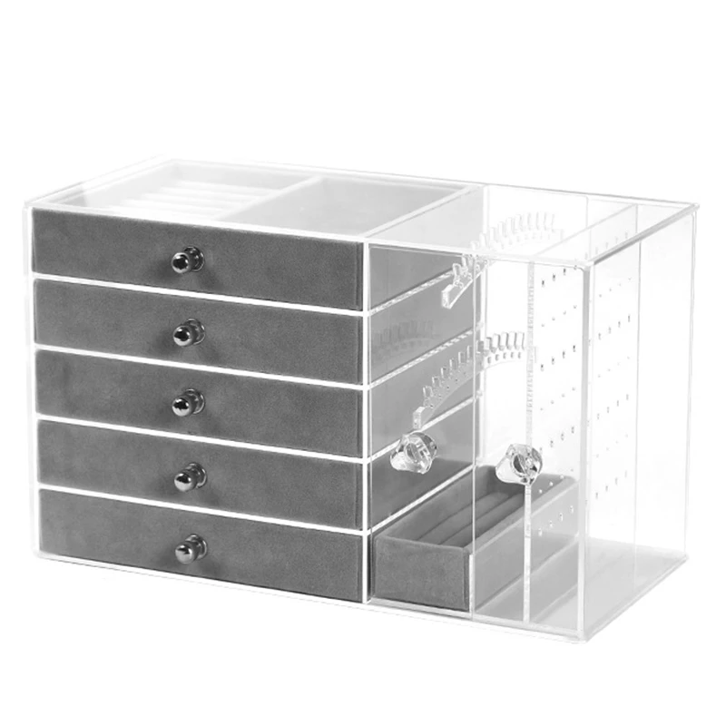 

Acrylic Transparent Makeup Organizer Storage Boxes Make Up Organizer for Cosmetics Brush Organizer Home Storage Drawers Type