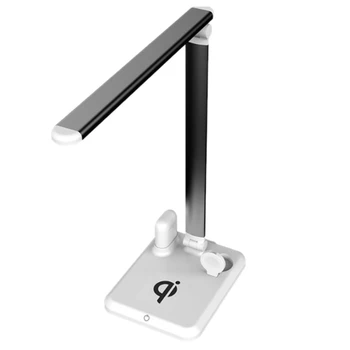 

4-In-1 LED Desk Lamp Wireless Charger, Foldable Night Lamp with USB Port, Adjustable Brightness, Suitable for iPhone / Airports
