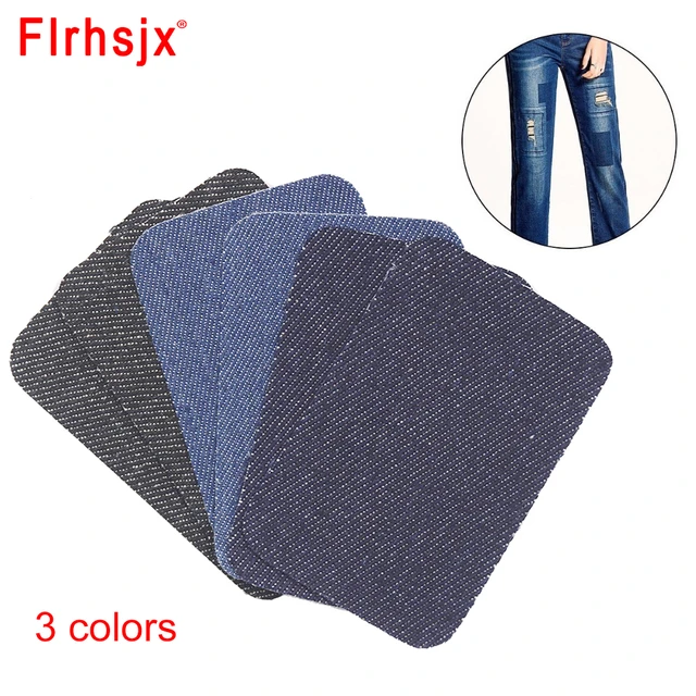 10PCS Iron Sew On Denim Fabric Patches Clothing Repair Jeans Denim Patches  Kit