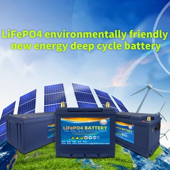 شراءبطارية أيون الليثيوم فوسفات LiFePO4 دورة عميقة مع شاحن المدمج في BMS ل RV/التخييم ، خارج تطبيقات الشبكة ، الخ.