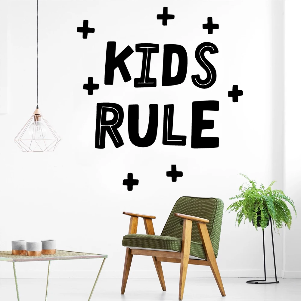

Romantic kids rule Vinyl Kitchen Wall Stickers Wallpaper for Living Room Company School Office Decoration Sticker Mural