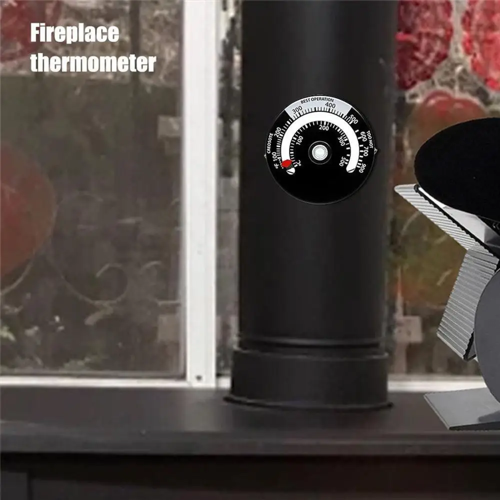 Magnetic Wood Stove Thermometer Home Fireplace Fan Stove Thermometer with Probe Household Sensitivity Barbecue Oven Tools