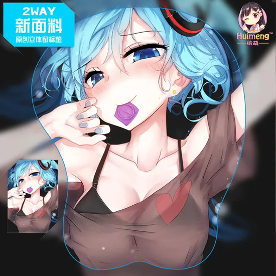 Vocaloid Hatsune Miku коврик для мыши 3D мягкий Бюст коврик для запястья косплей реквизит сексуальные коврики лайкра ткань