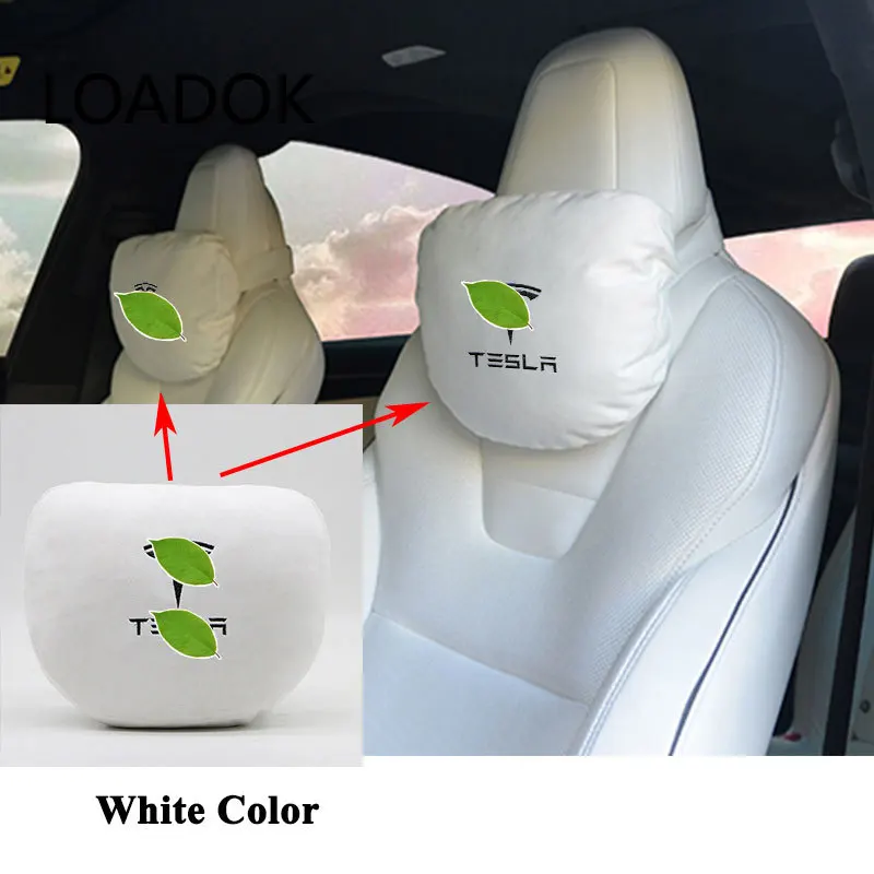 

Styling Memory Soft Comfortable Car Seat Headrest Neck Pillow Cushion Protect Logo Accessories for Tesla Model S Model X Model 3