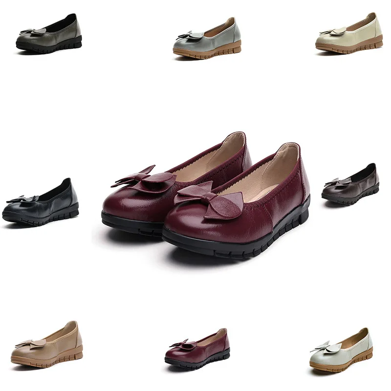 

Seconds Winter Flat Cowhide round-Toe Anti-slip Work Shoes Full-grain Leather Casual Low-Cut Flat Maternity Shoes WOMEN'S Genuin