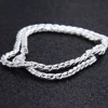 Dotefiil-collar de cadena de serpiente de 3mm para mujer y hombre, de Plata de Ley 925, joyería de cadena Simple de 20 pulgadas ► Foto 2/6