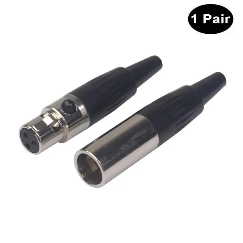 Анти-окисление 1 пара аудио разъемы 3 Pin Mini XLR Экранирование штекер Адаптер для наушников кабель Шнур
