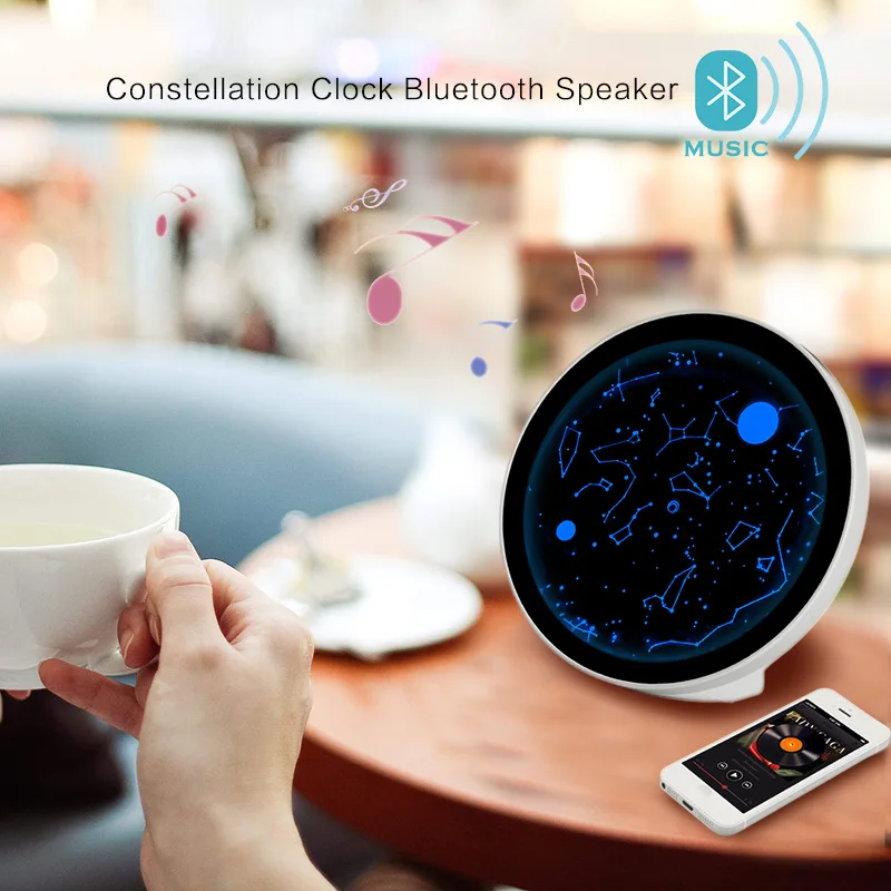 Умный Будильник форма светодиодный дисплей с Bluetooth динамик Многофункциональный Красочные спальня часы с подсветкой