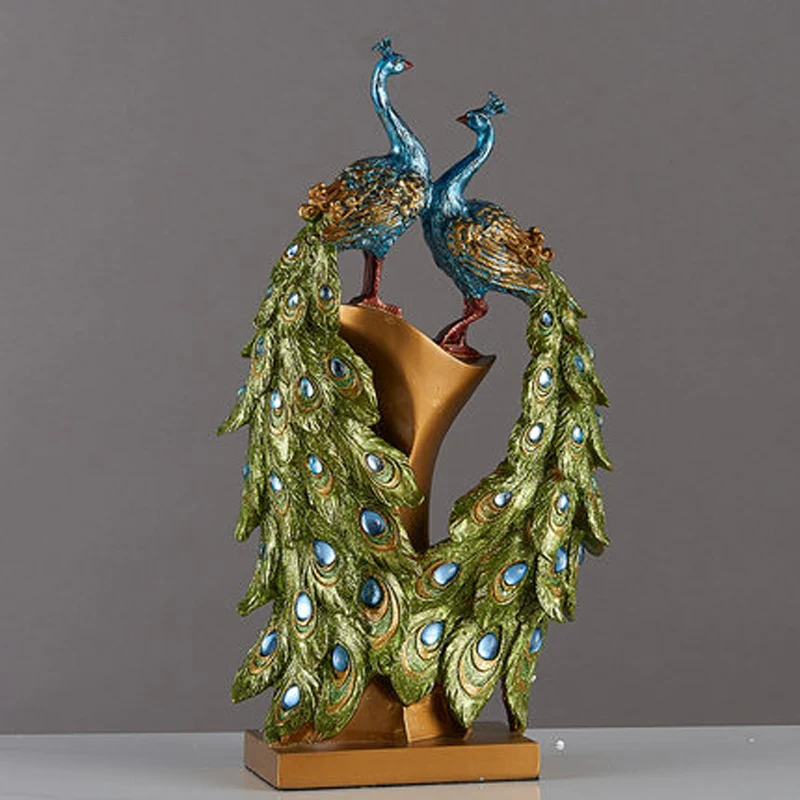 Creative Natural Resin Phoenix Figurine, Animal Bird Statue, Desktop Decoration, Living Room, Wine Cabinet, Ornament Gift