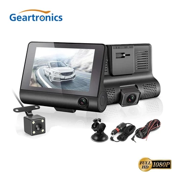 

3-Lens Car DVR 4inch Full HD 1080P Car Camera Night Vision Portable Car Dash Cam Vehicle Video Recorder Car Rear View Camera