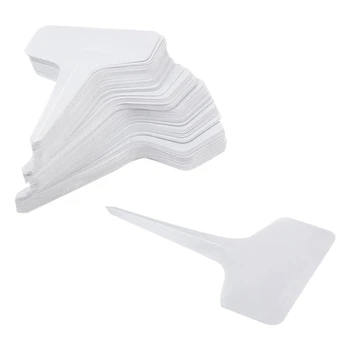 

300PCS Plastic T-Type Plant Tags Labels White Garden Nursery Markers 6x10CM