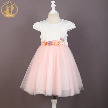 

Nimble Girls Dress Party Flowers Short Dress Elegant Lace Girl Vestido Infantil Vestidos Trolls Summer