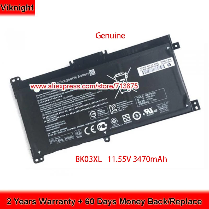 

Genuine 11.55V 3470mAh BK03XL 916366-541 916811-855 Laptop Battery for Hp Pavilion X360 X360-14-BA101NG