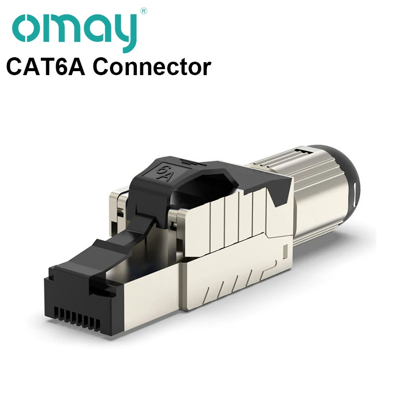 HDMI Cables Cat6A Cat7 Cat8 Modular Ethernet Connector RJ45 Shielded Plug Field Tool Free  Easy Metal Die-Cast Termination Conector OMAY optical sound cable Cables & Adapters