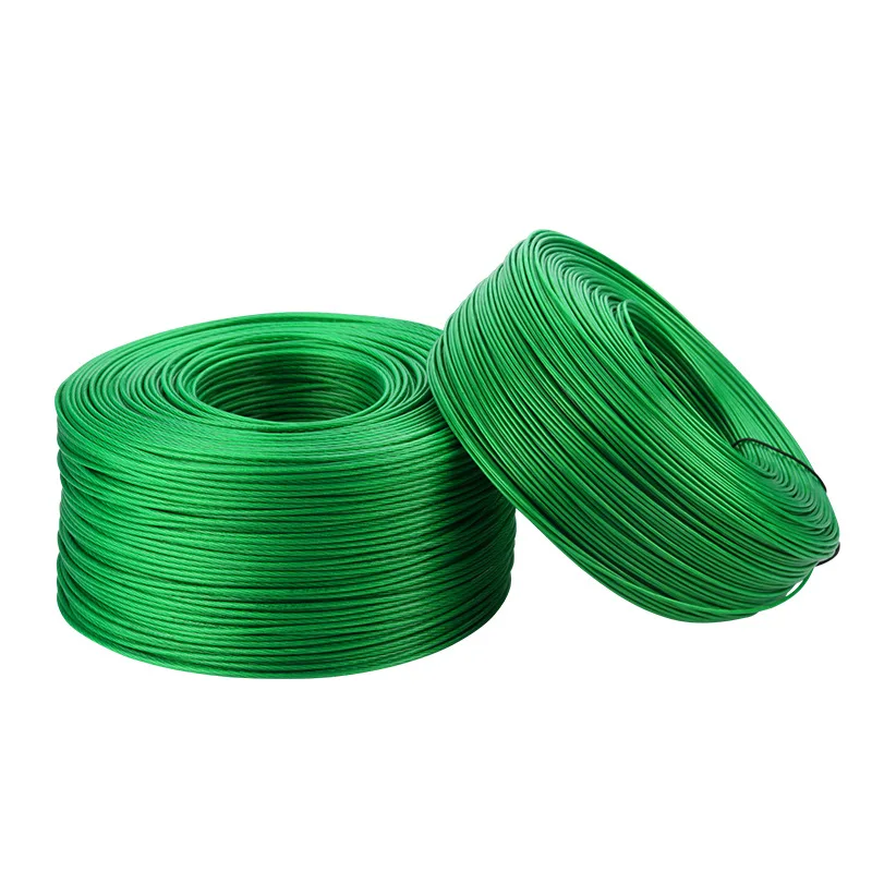 100 Meters Vinyl Coated Steel Wire Rope Cable 2pcs Clamp Rustproof String Light Hanging Clothesline Grape Rack Shed