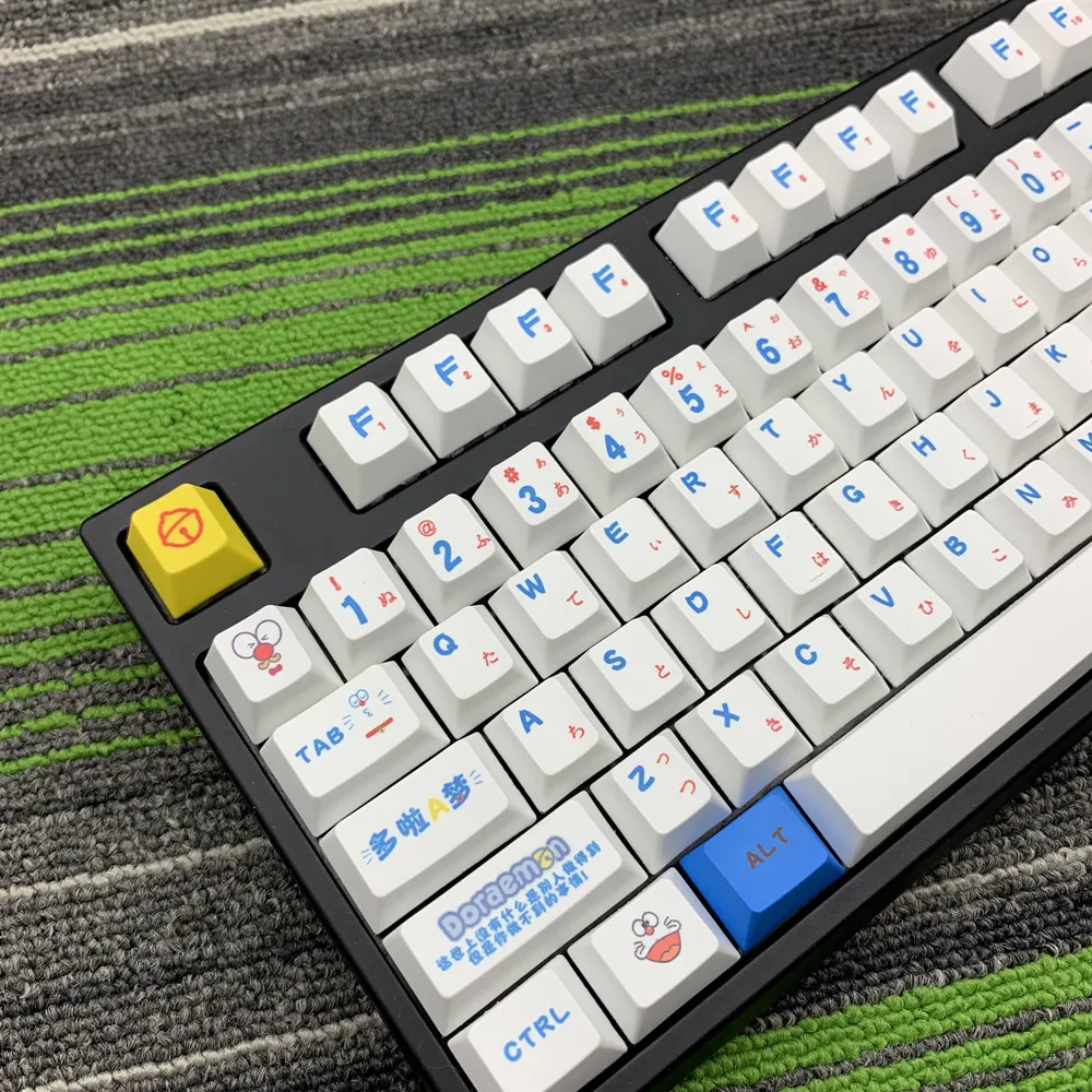 Doraemon PBT cherry perfil MX para teclado mecanico keycap краситель-Sub японский Kyecaps