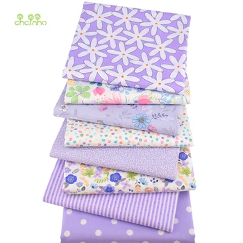 

Chainho,8pcs/Lot,Purple Floral Series,Printed Twill Cotton Fabric,Patchwork Cloth For DIY Sewing&Quilting Baby&Children Material
