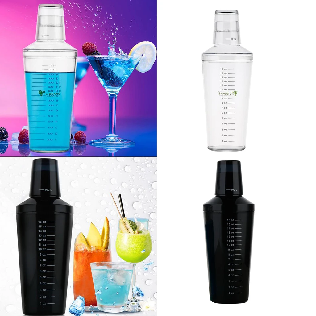 Plastic 3 Piece Cocktail Shaker - 7oz