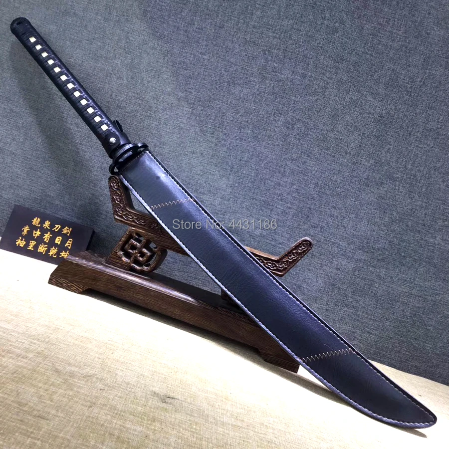 Chinese KungFu Broadsword Sword Katana WuShu HRC60 High Manganese Steel Sharp Outdoors Battle Knife Saber