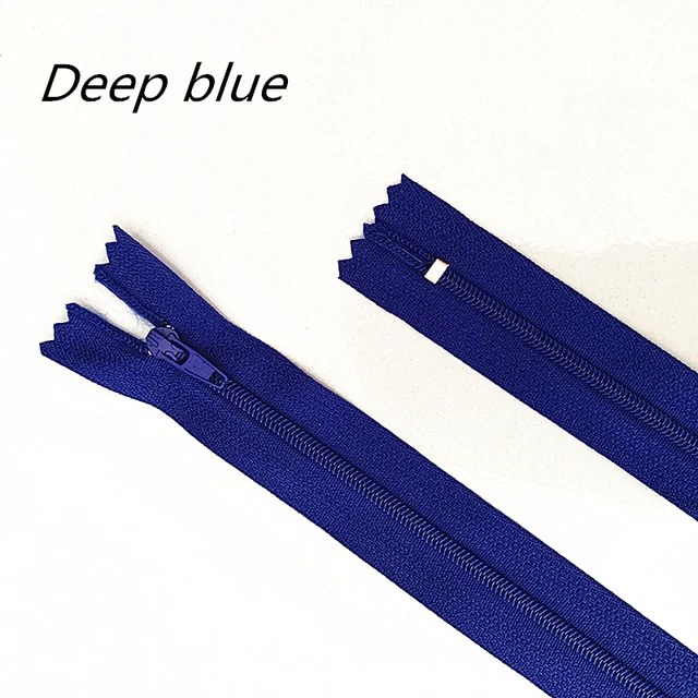 10pcs 10-60cm (4inch-24 Inch) Nylon Coil Zippers Tailor Sewer Craft Crafter's  (20 colors) Dark Blue