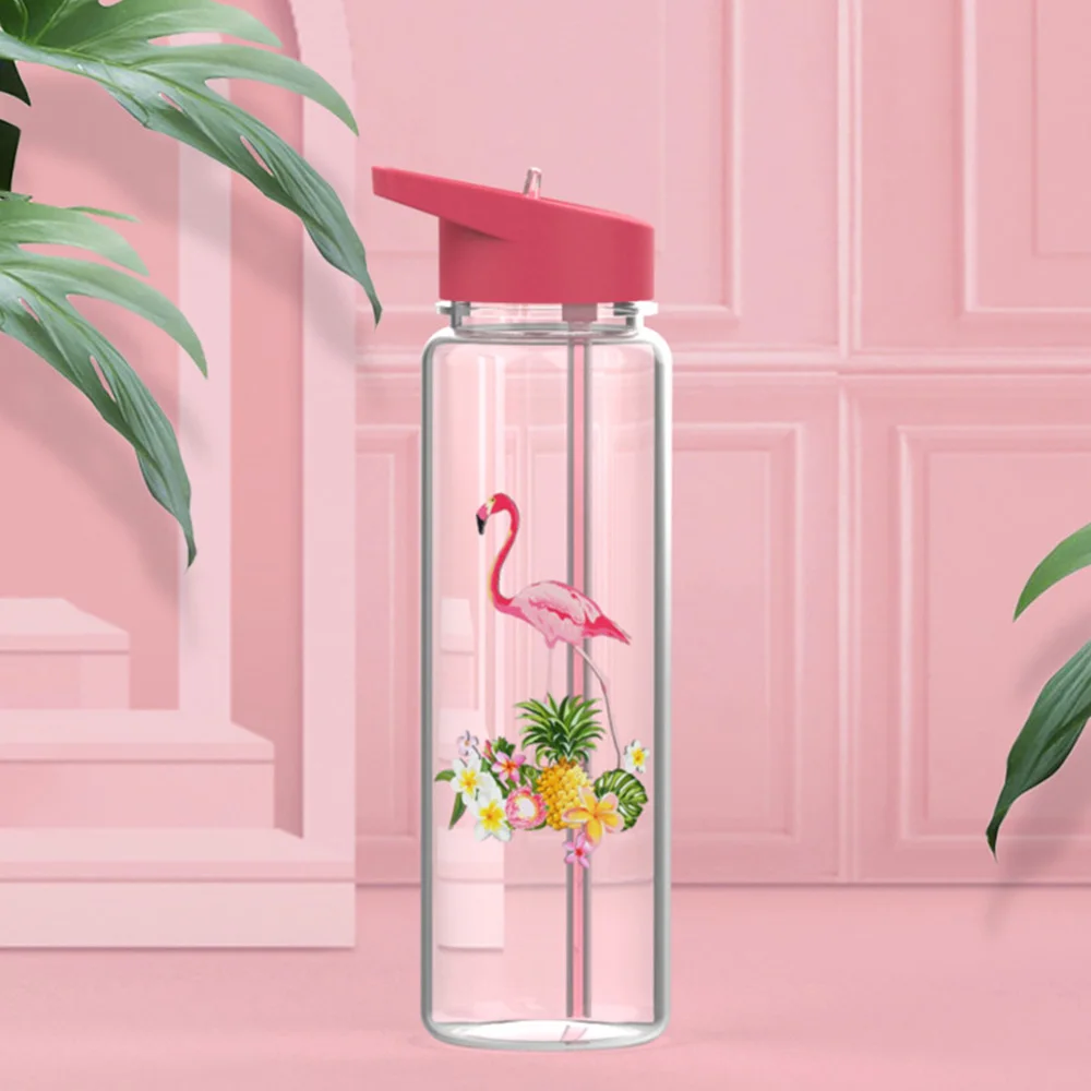 

750ml 100% Tritan Sports Outdoor Water Bottle With Flamingos Unicorn Printing Sport Kettle new