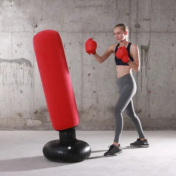 

Kick Training Bounce Back Free Standing Boxing Column Pressure Relief Gym Kids Adults Target PVC Foldable Inflatable Sandbag