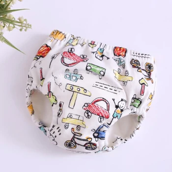 

Boy Girls Cartoon Waterproof Training Pants Panties Baby Cotton Training Pants Cloth Diaper Underwear Washable Nappy