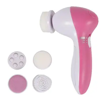 

1set 5 in1 Electric Face Cleaner Portable Soft Brushes Facial Massager Pore Cleanser Skin Care Tool