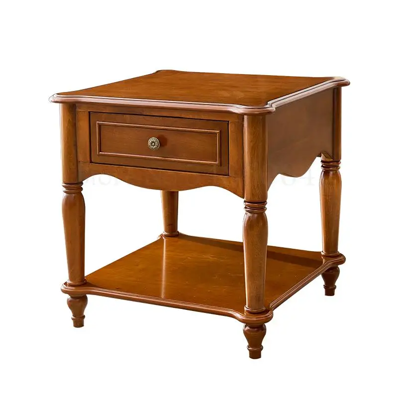 American Solid Wood Side Corner Living Room Sofa Cabinet Simple Table Bedside Locker Walnut Small Coffee |