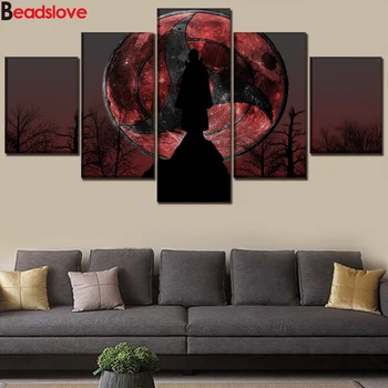

5pcs Diamond Painting Anime Naruto Mangekyo Sharingan Full Square,round,Mosaic Diamond Embroidery Multi-picture Combination