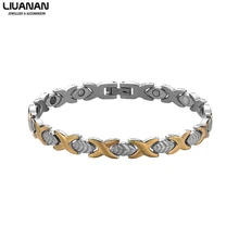 Лист безопасный магнитный браслет для Для женщин Мощность терапевтические магнитики магнетит Браслеты браслеты Сталь оздоравливающие ювелирные изделия 210*7,5 мм