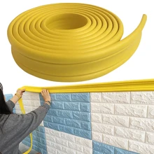 3D самоклеющиеся декоративные стены формования плинтуса линии росписи границы стикер 2 м водонепроницаемый@ LS