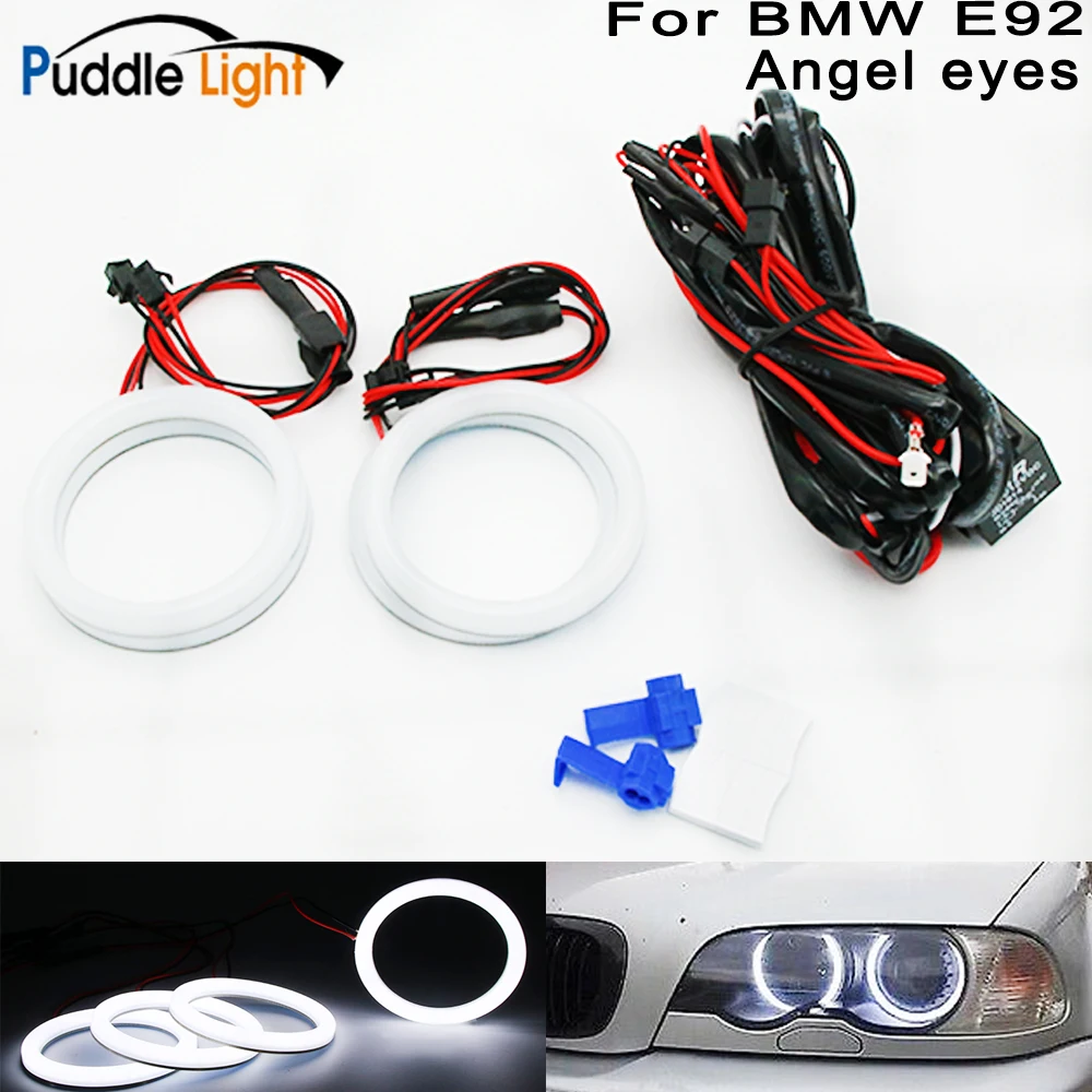 

LED Car styling Canbus Error Free Angel Eyes Light 4X100MM+120MM)For BMW E92 Non Projector Auto Lighting Cotton white aperture