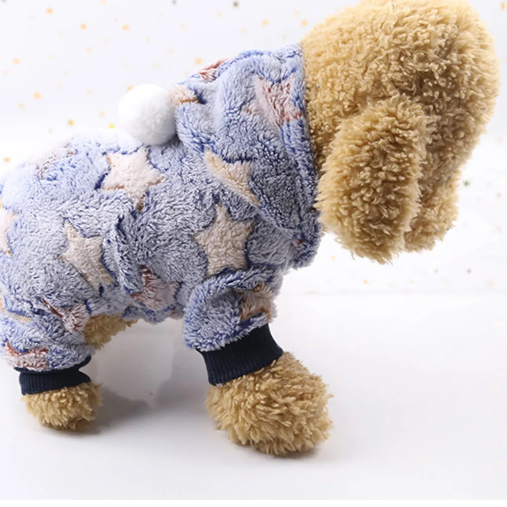 Soft Cat Dog Clothes Fleece Puppy Chihuahua Clothing Winter Coat Jumpsuit Dog Costume Hooded Pajamas For Small Medium Dogs Cats