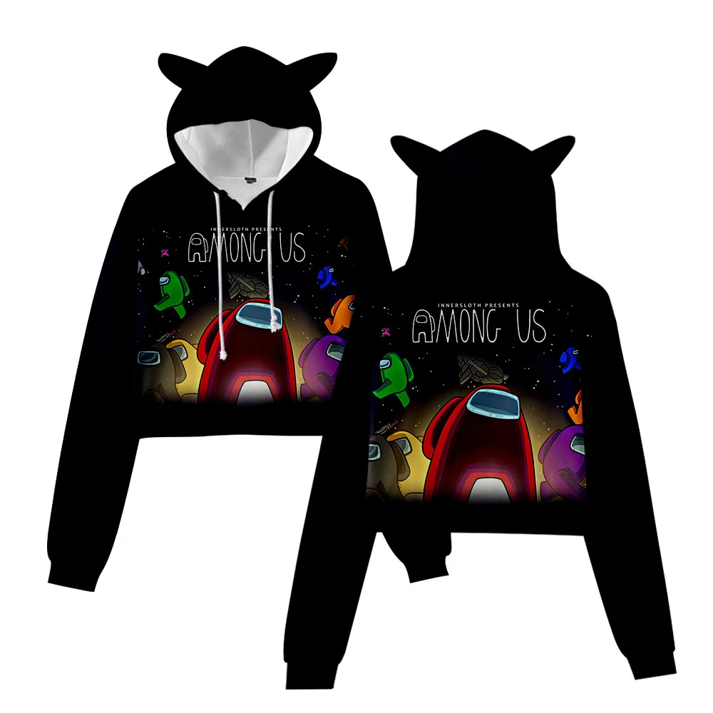 

Among Us Print Sweatshirt Hoodie Sweater Women Fashion Funny Hooded Sweater Game The Wolf Among Us Long Sleeve Teens Girls