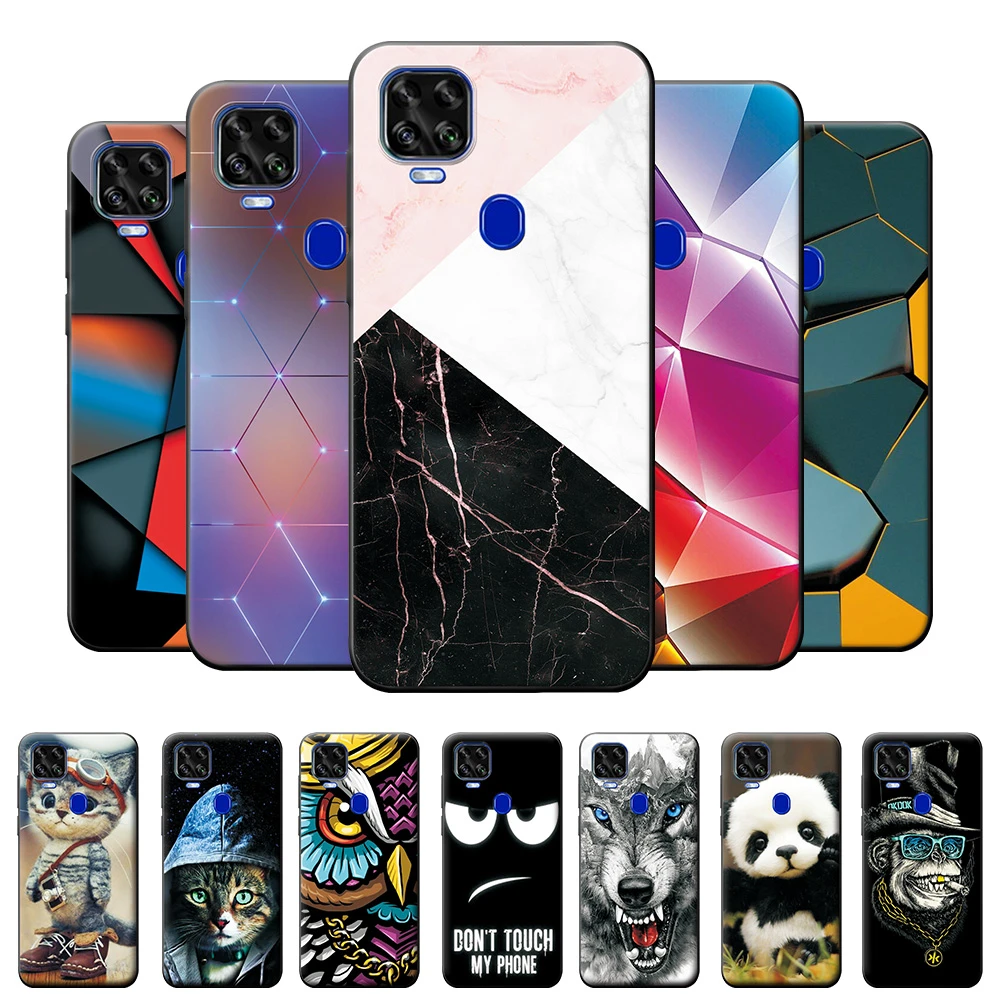 6.53" For ZTE Blade V2020 Case Silicone Soft TPU Phone Cover For ZTE Blade V2020 Case Butterfly Scenery Protective Case Bumper cell phone lanyard pouch