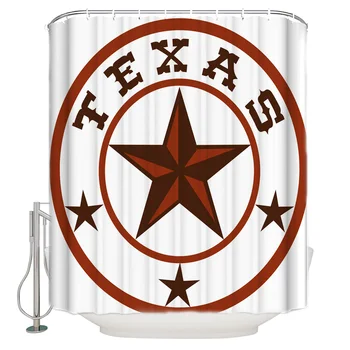 

Texas Flag Stars Shower Curtain Waterproof and Mildewproof Polyester Fabric Bath Curtain Design