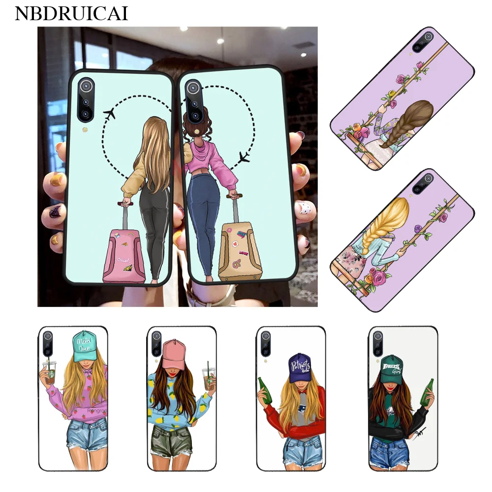 Мягкий черный чехол для телефона NBDRUICAI Girls Bff Best Friends Forever Xiaomi 8 9 se 5X Redmi 6pro 6A 4X 7 5plus note
