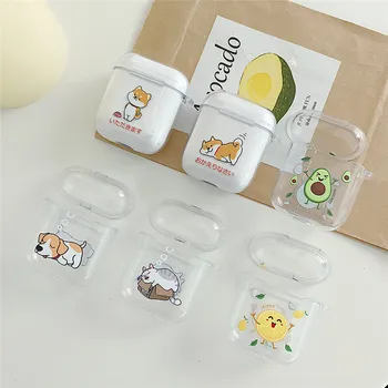 

Summer Fruit Avocado Lemon Earphone Headset Accessories Soft Case For Apple Airpods 1 2 Wireless Bluetooth Headset Bags