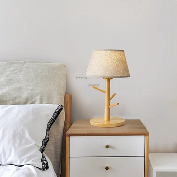 

LED Home Decor Modern WoodenTable Lamps Nordic Simple Beside Lamp Light Fixtures Creative Table Lamp Bedroom Warm Desk Light
