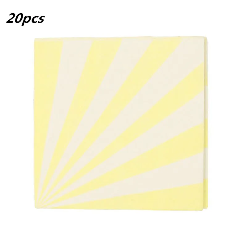 20pcs napkin 20 шт./партия бумажные салфетки в зеленую и желтую полоску на свадьбу для мальчиков и девочек на день рождения, вечерние подарочные украшения - Цвет: 20pcs napkin