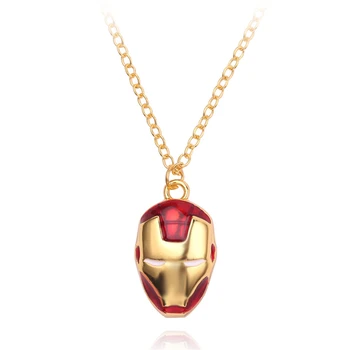 

Superhero The Avengers Tony Stark Iron Man Mask Helmet Pendant Necklace Jewelry For Charm Souvenir Farewell Gift Cosplay Prop