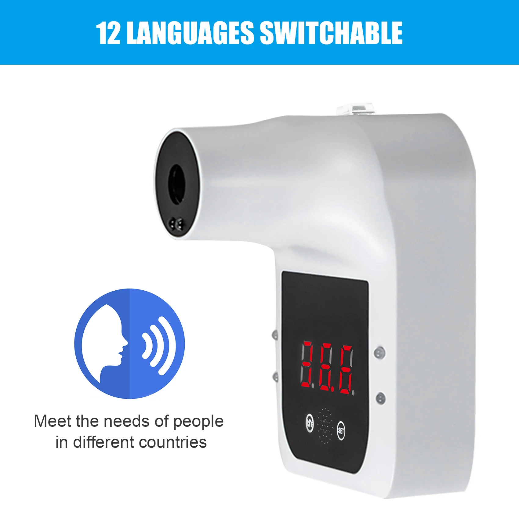 Бесконтактный инфракрасный Лоб термометр объекты ЖК дисплей настенное