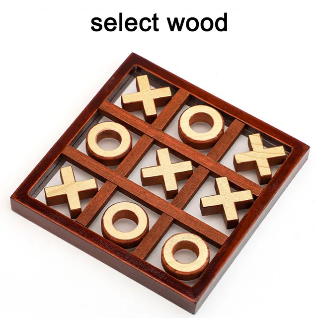 XO Wood Board Game Toy Parent-Child Interaction Game Wooden Board Puzzle Game Educational Toys for Kids Teens Adults 1